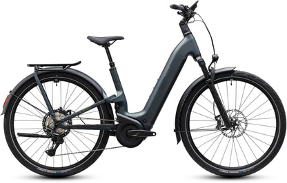 CUBE Kathmandu Hybrid ONE11 HPC SLX 800 Sagebrushgreen N Chrome Easy Entry E-Trekkingrad, Seitenansicht