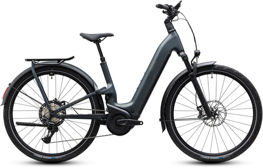 CUBE Kathmandu Hybrid ONE11 HPC SLX 800 Sagebrushgreen N Chrome Easy Entry E-Trekkingrad, Seitenansicht