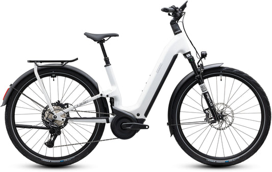CUBE Kathmandu Hybrid ONE11 HPC SLX 800 Metallicwhite N Prizm Easy Entry E-Trekkingrad, Seitenansicht