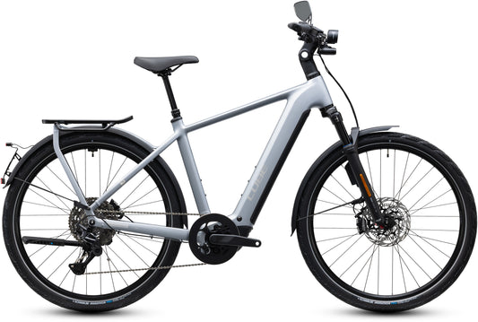 CUBE Kathmandu Hybrid 45 800 E-Trekkingrad 2027 in slategrey und chrome, Seitenansicht