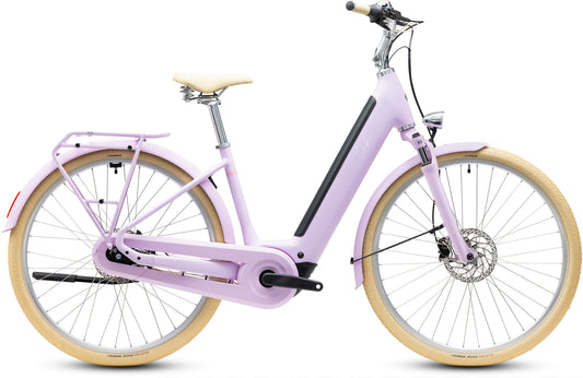 CUBE Aruba Hybrid 600 Easy Entry E-Cityrad 2027 in cottoncandy und creme, Seitenansicht