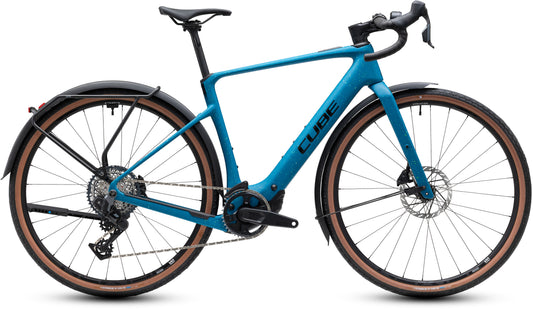 CUBE Nuroad Hybrid C:62 EXC 400x FE E-Gravelbike 2027 in tropicalteal und black, Seitenansicht