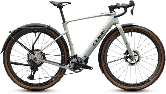 CUBE Nuroad Hybrid C:62 SLX 400x FE E-Gravelbike 2027 in glintsand und black, Seitenansicht