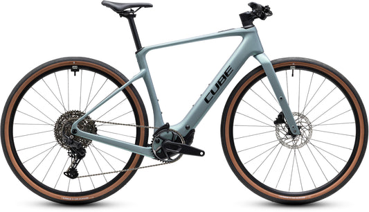 CUBE Nulane Hybrid C:62 Race 400x E-Fitnessbike 2027 in seagrey und black, Seitenansicht