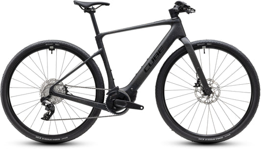 CUBE Nulane Hybrid C:62 SLX 400x E-Fitnessbike 2027 in mineralblack und orange, Seitenansicht