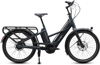 CUBE Longtail Hybrid Deluxe 800 E-Lastenrad 2027 in shadowgrey und grey, Seitenansicht