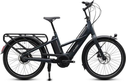 CUBE Longtail Hybrid Deluxe 800 E-Lastenrad 2027 in shadowgrey und grey, Seitenansicht