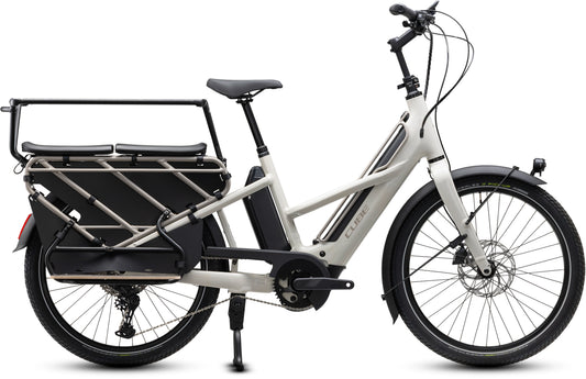CUBE Longtail Hybrid Family 800 E-Lastenrad 2027 in greybeige und grey, Seitenansicht