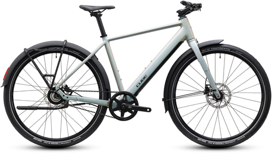 CUBE Editor Hybrid Pro 360 FE E-Cityrad 2027 in glintsand und black, Seitenansicht