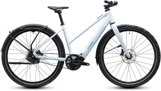 CUBE Editor Hybrid SLT 400x FE Trapeze E-Cityrad 2027 in glacier und prizm, Seitenansicht