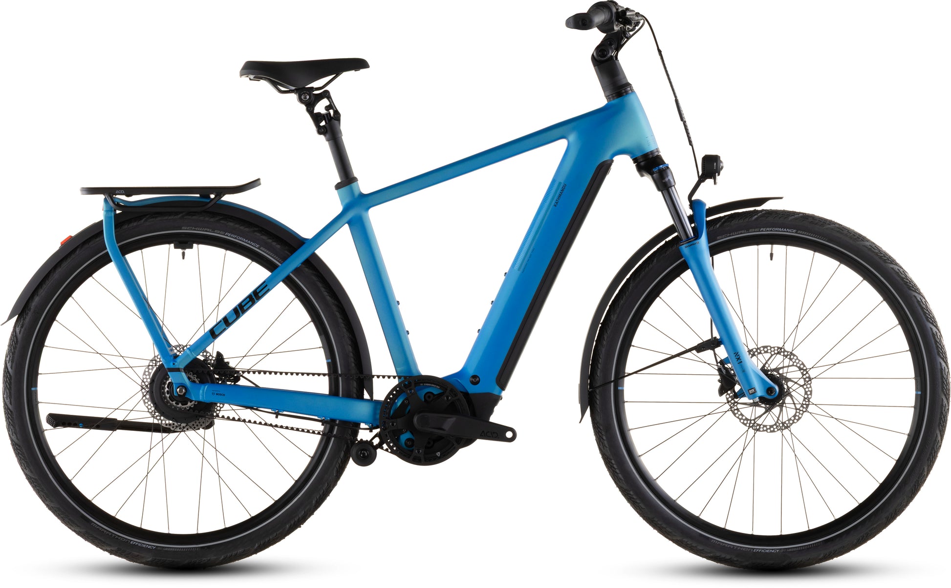 Produktbild: Cube Kathmandu Hybrid Comfort Pro 800 azure´n´black, Seitenansicht (weißer Hintergrund)