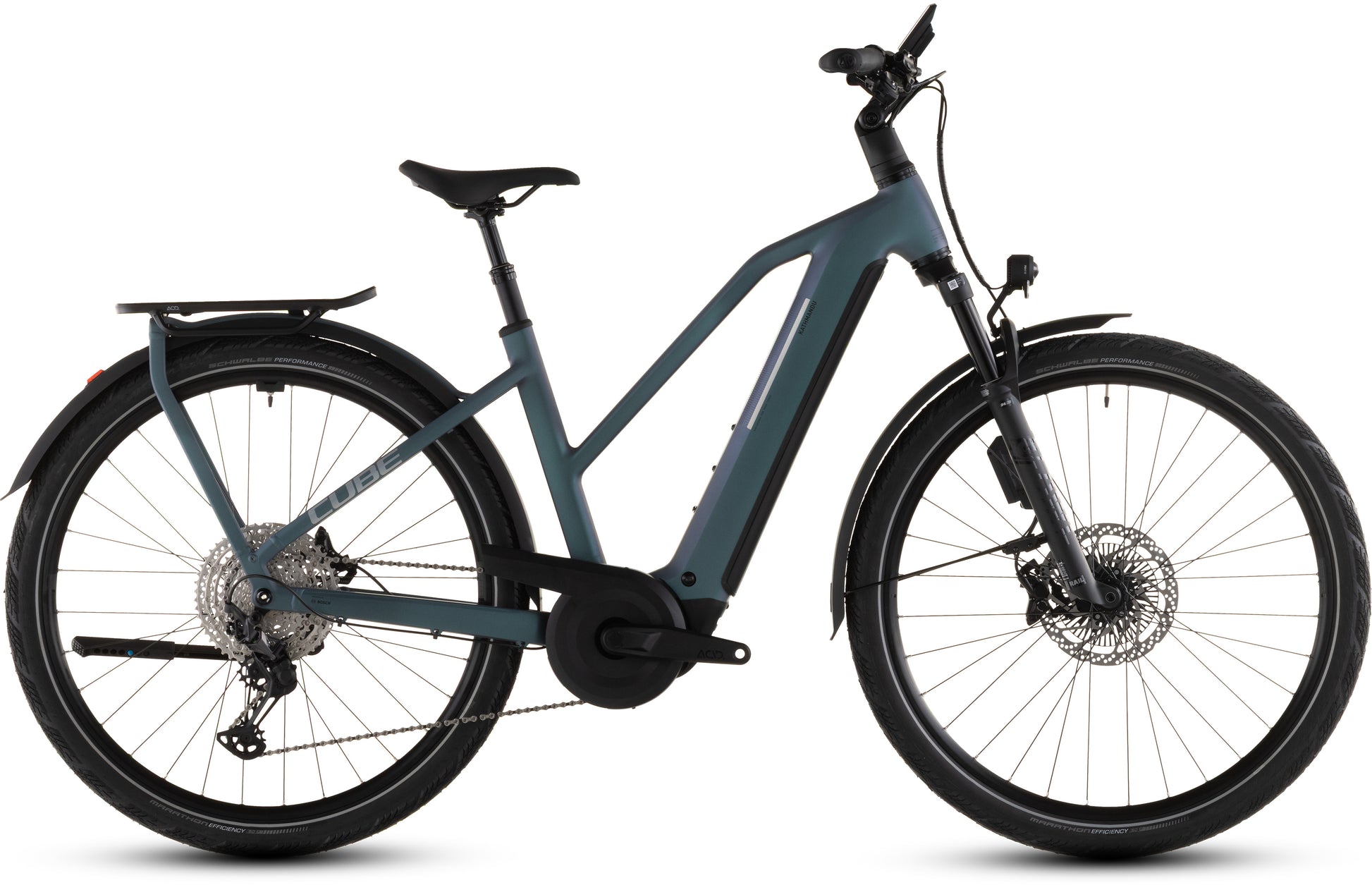 Produktbild: Cube Kathmandu Hybrid EXC 800 smaragdgrey´n´prism, Seitenansicht (weißer Hintergrund)