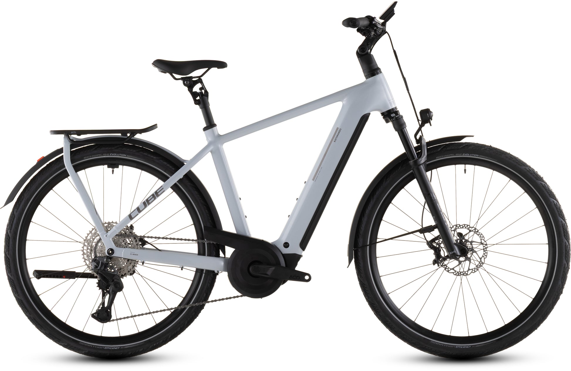 Produktbild: Cube Kathmandu Hybrid SLX 800 foggrey´n´grey, Seitenansicht (weißer Hintergrund)