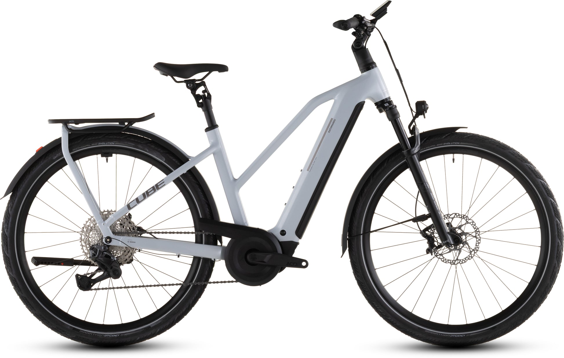 Produktbild: Cube Kathmandu Hybrid SLX 800 foggrey´n´grey, Seitenansicht (weißer Hintergrund)