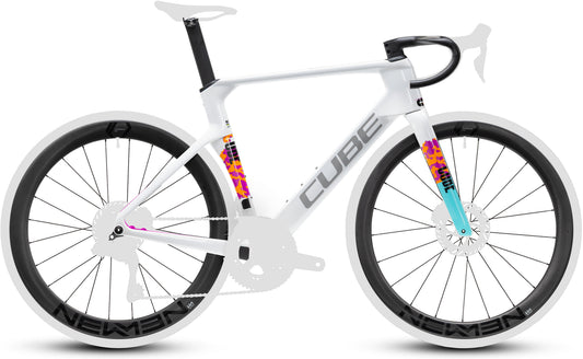 CUBE Litening Aero C:68X Frameset Rahmenset 2027 in graphic und white, Seitenansicht