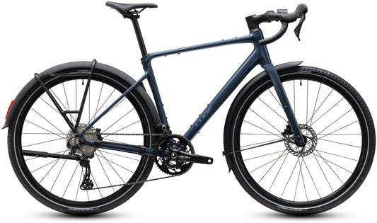 CUBE Nuroad Race FE Gravelbike 2027 in inkgrey und grey, Seitenansicht