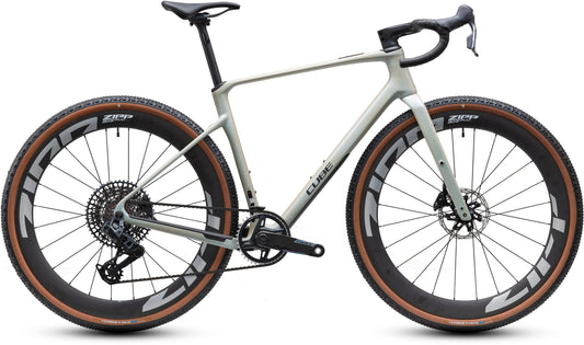 CUBE Nuroad C:62 SLX Gravelbike 2027 in glintsand und black, Seitenansicht