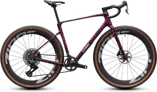 CUBE Nuroad C:62 SLX Gravelbike 2027 in pinkaction und black, Seitenansicht