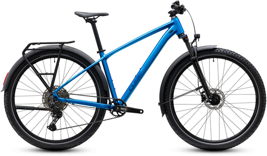 CUBE Aim Pro FE Mountainbike Hardtail 2027 in topasblue und blue, Seitenansicht