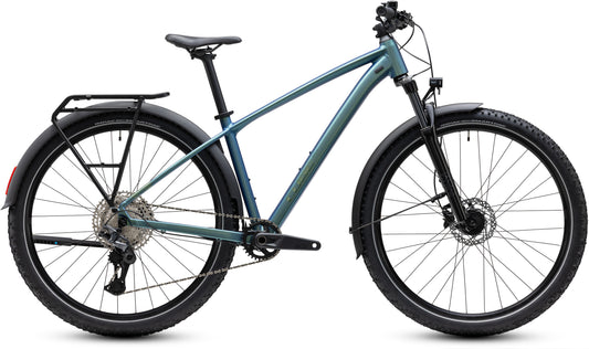 CUBE Aim SLX FE Mountainbike Hardtail 2027 in shiftverde und chrome, Seitenansicht