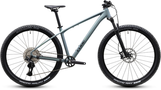 CUBE Reaction SLX Mountainbike Hardtail 2027 in seagrey und black, Seitenansicht