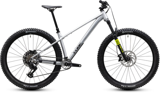 CUBE Reaction TM Pro Mountainbike Hardtail 2027 in raw und black, Seitenansicht