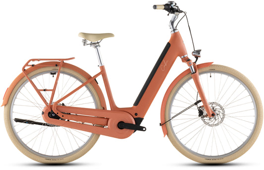 Produktbild: Cube Aruba Hybrid 600 papaya´n´creme, Seitenansicht (weißer Hintergrund)