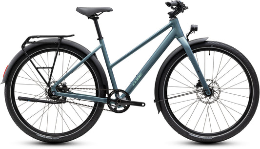 CUBE Editor SLX FE Trapeze Cityrad 2027 in greengranit und green, Seitenansicht
