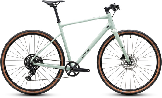 CUBE Nulane Pro Fitnessbike 2027 in aloegreen und black, Seitenansicht