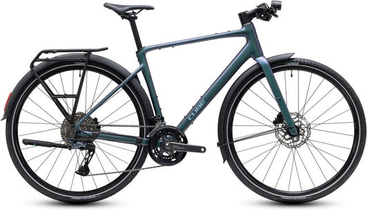 CUBE Nulane Race FE Fitnessbike 2027 in smaragdgrey und prizm, Seitenansicht