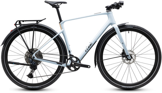 CUBE Nulane C:62 SLX FE Fitnessbike 2027 in glacier und black, Seitenansicht