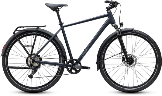 CUBE Nature ONE FE Trekkingrad 2027 in ink und grey, Seitenansicht