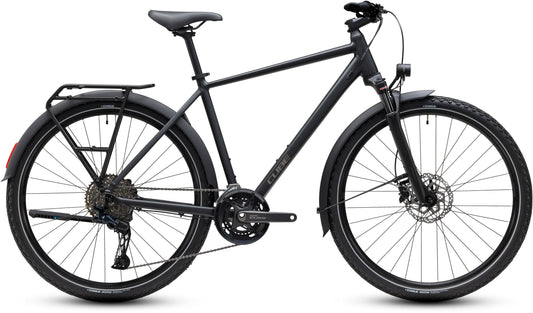 CUBE Nature EXC FE Trekkingrad 2027 in grey und chrome, Seitenansicht
