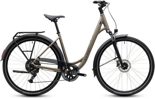 CUBE Touring ONE Easy Entry Trekkingrad 2027 in flashstone und coalchrome, Seitenansicht