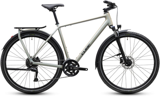CUBE Kathmandu ONE Trekkingrad 2027 in glintsand und black, Seitenansicht