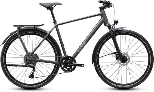 CUBE Kathmandu Pro Trekkingrad 2027 in slabgrey und chrome, Seitenansicht
