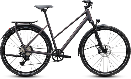 CUBE Kathmandu SLX Trapeze Trekkingrad 2027 in mysticgraphite und reflex, Seitenansicht