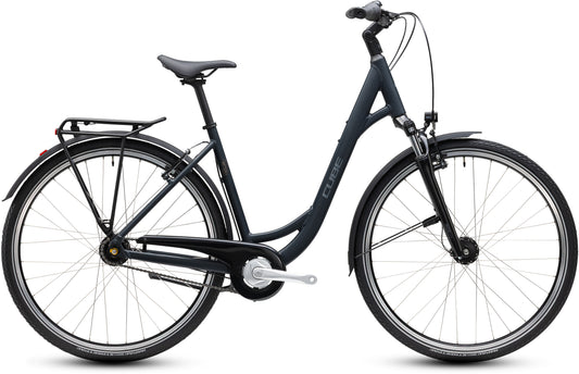 CUBE Town ONE Easy Entry Cityrad 2027 in night und grey, Seitenansicht