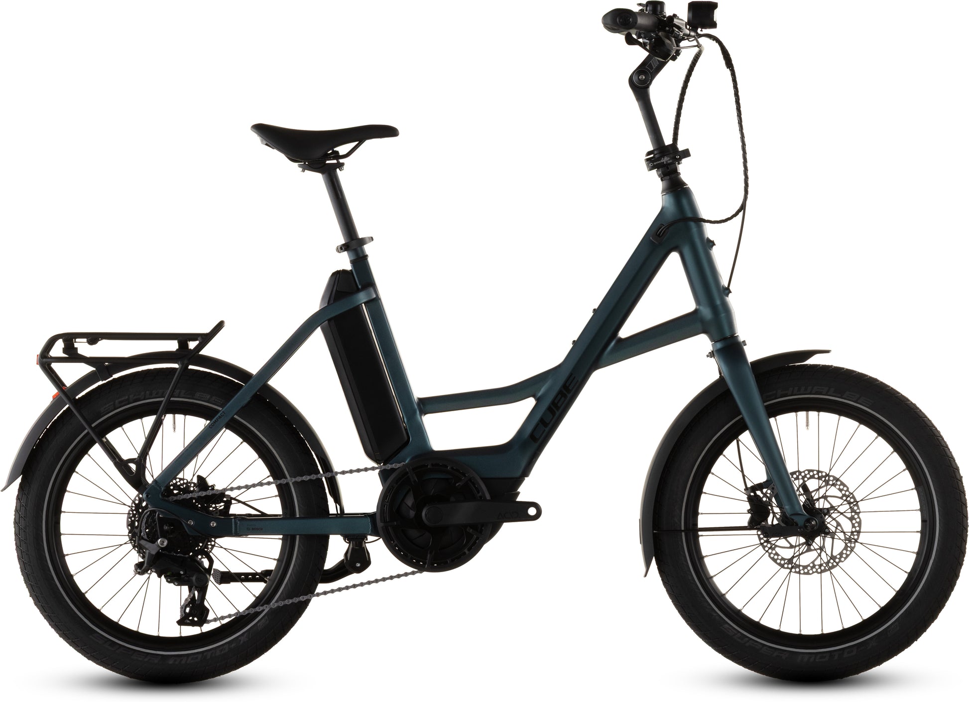 Produktbild: Cube Compact Hybrid 545 royalgreen´n´black, Seitenansicht (weißer Hintergrund)