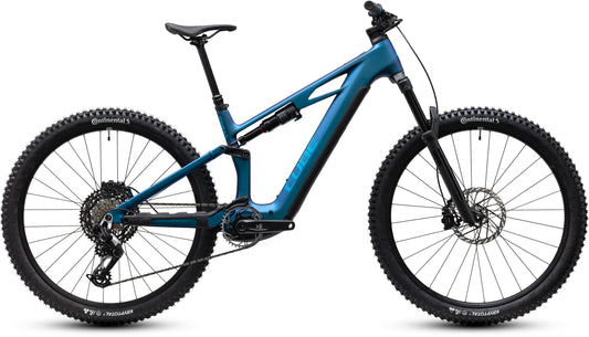 CUBE Stereo Hybrid ONE44 HPC EXC 800 E-Mountainbike Fully 2027 in nebula und blue, Seitenansicht