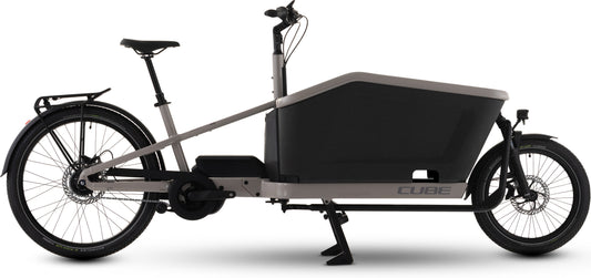 CUBE Cargo Hybrid Comfort Pro 800 E-Lastenrad 2027 in oatgrey und reflex, Seitenansicht