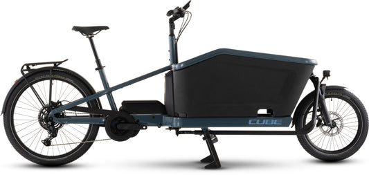 CUBE Cargo Hybrid 800 E-Lastenrad 2027 in storm und reflex, Seitenansicht