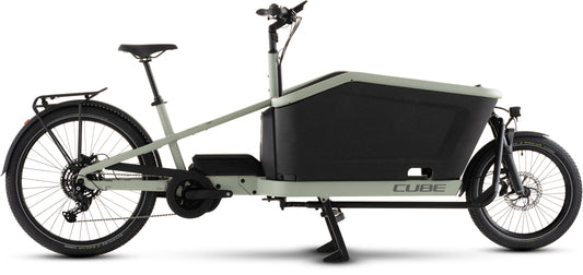 CUBE Cargo Hybrid 800 E-Lastenrad 2027 in pea und reflex, Seitenansicht