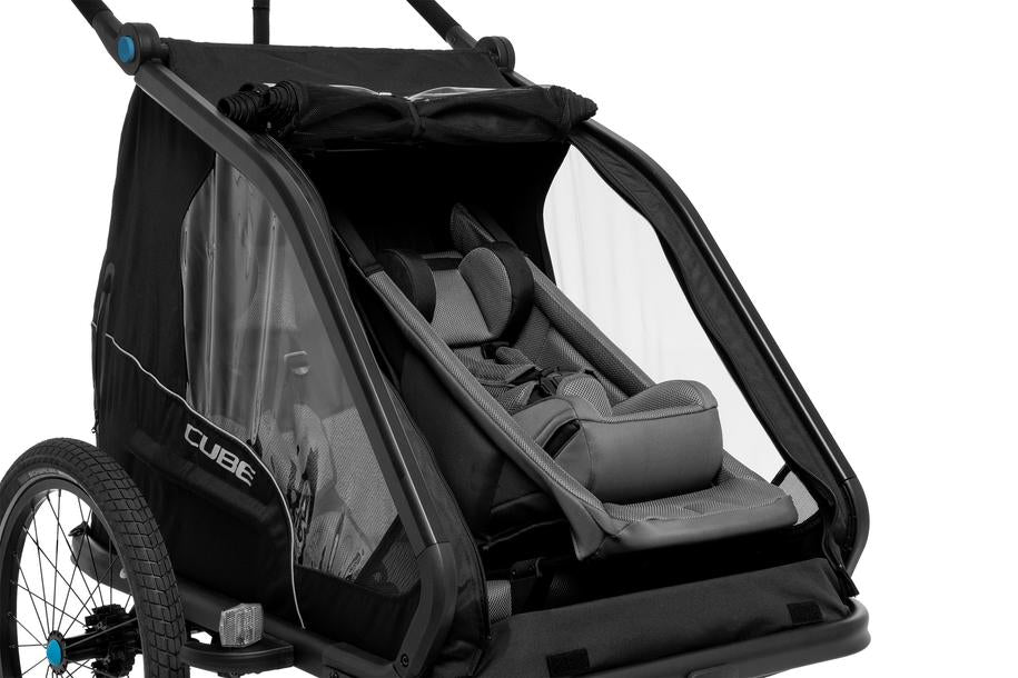 auto babyschale im fahrradanhänger CUBE Babyschale für Kinder Fahrradanhänger Double