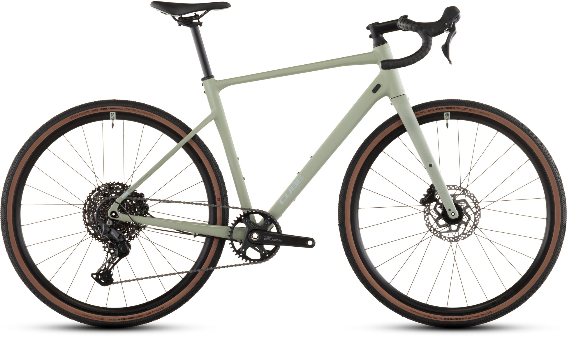 Produktbild: Cube Nuroad Pro pea´n´grey, Seitenansicht (weißer Hintergrund)