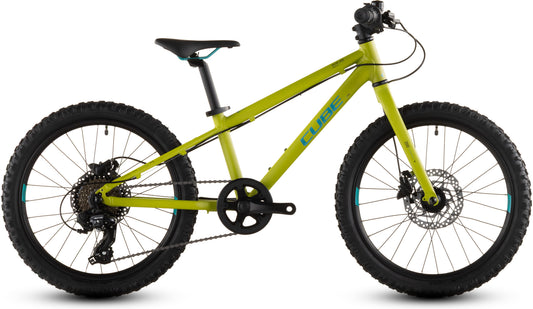 CUBE Acid 200 Disc Kinderrad 2027 in lizard und blue, Seitenansicht