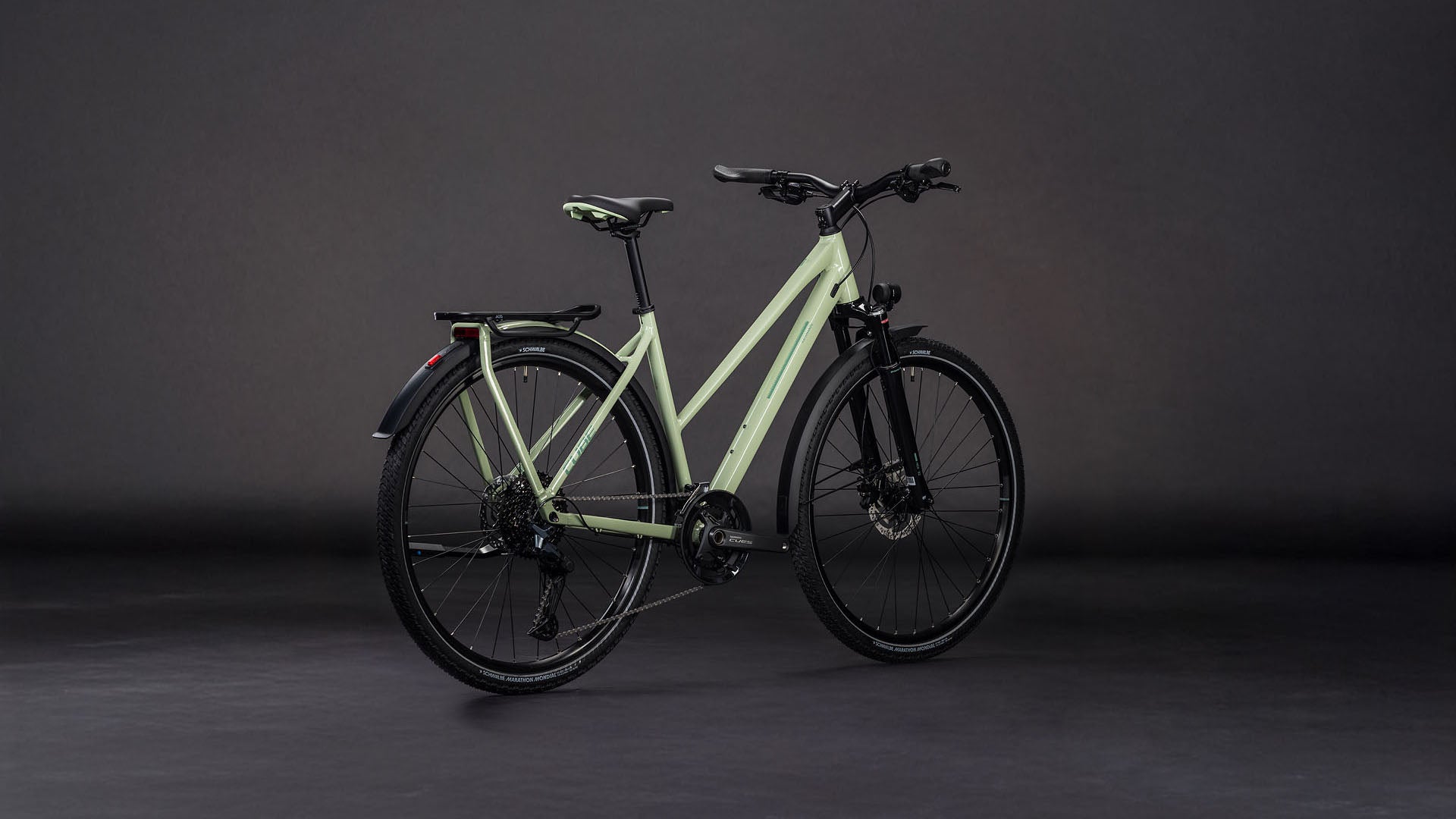 Produktbild: Cube Kathmandu EXC pea´n´grey, Schrägansicht (schwarzer Hintergrund)