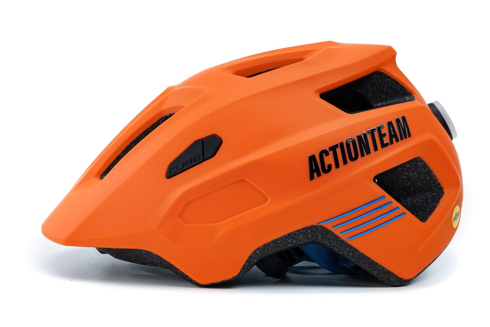 CUBE Helm LINOK X Actionteam in matt orange´n´blue – Detailansicht 2