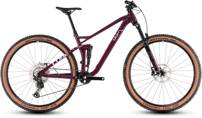 Produktbild: Cube Stereo ONE22 Race wine´n´grey, Seitenansicht (weißer Hintergrund)