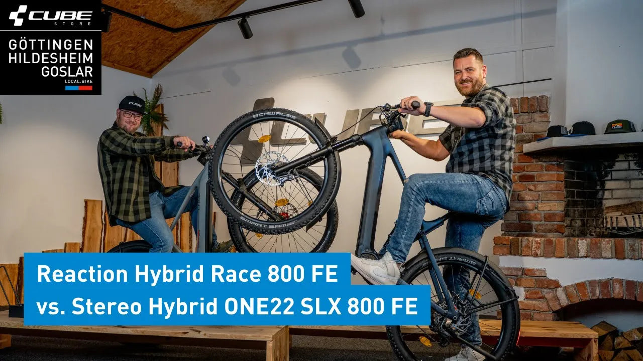 Video laden: Cube Stereo Hybrid ONE22 SLX 800 FE vs. Cube Reaction Hybrid Race 800 FE / Der Ultimative vergleich
